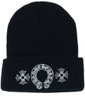 Chrome Hearts-Inspired Black Cross Beanie